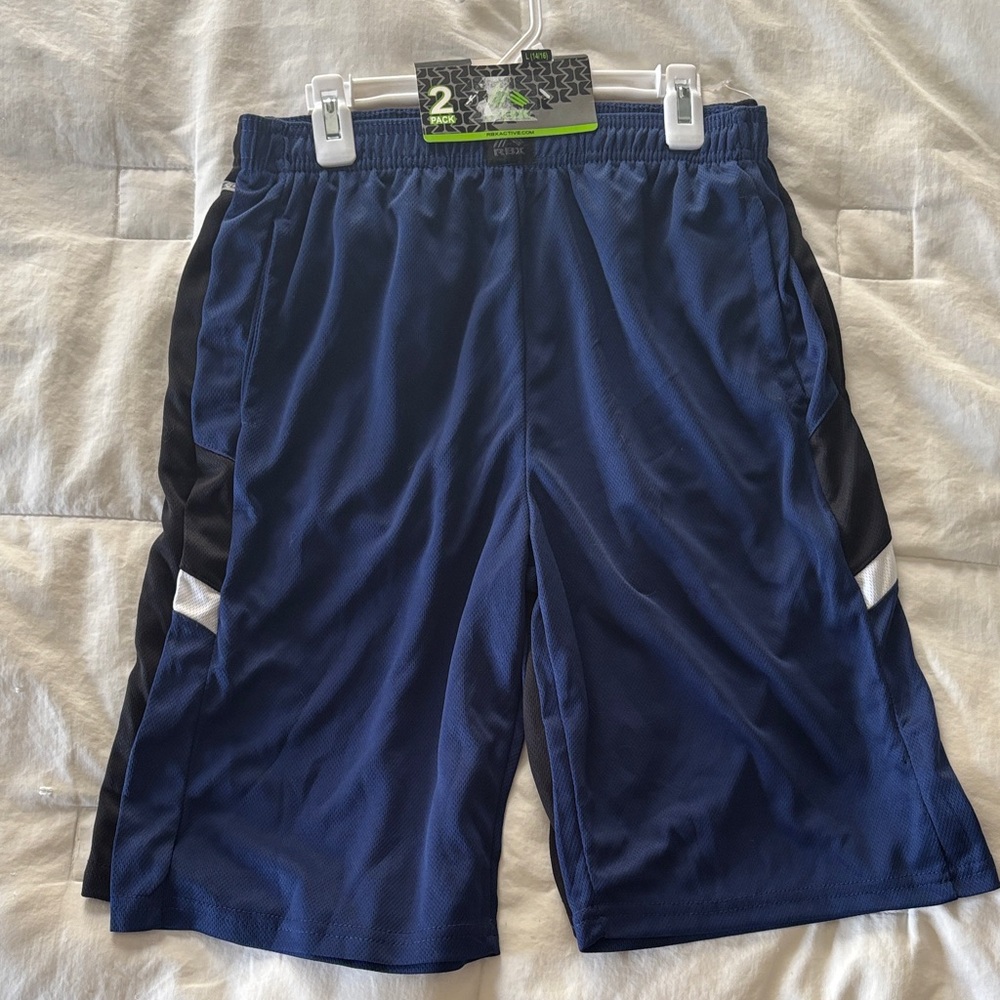 RBX Kids Blue and Black Shorts, Two pack